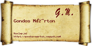 Gondos Márton névjegykártya