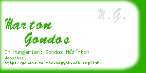 marton gondos business card